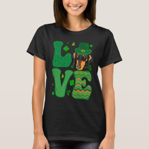 I Love My Dachshund Wiener Dog Leprechaun Saint Pa T-Shirt