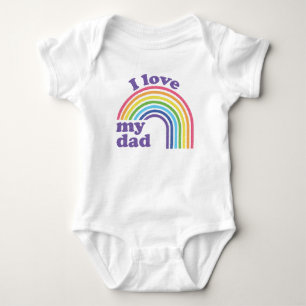 I Love My Dad - Cute Rainbow  Baby Bodysuit