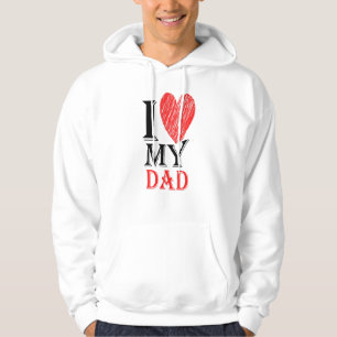 I Love My Dad Cute Simple Purview Valentine Day Hoodie