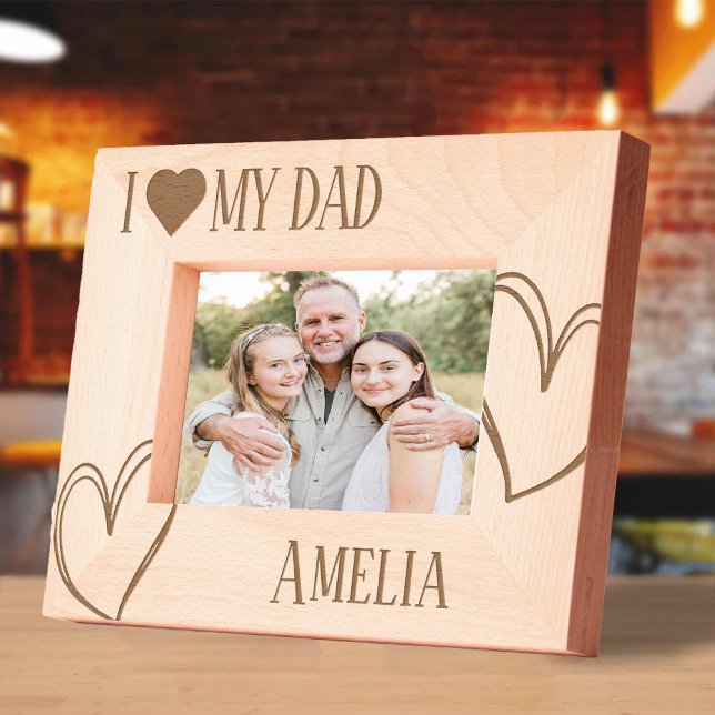 I Love my DAD fathers day picture frame (I Love my DAD fathers day picture frame Engraved Frames)