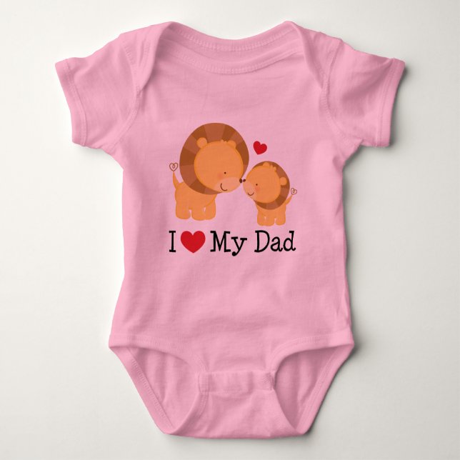 I Love My Dad Kids Gift Baby Bodysuit (Front)