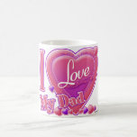 I Love My Dad pink/purple - heart Coffee Mug<br><div class="desc">I Love My Dad pink/purple - heart</div>