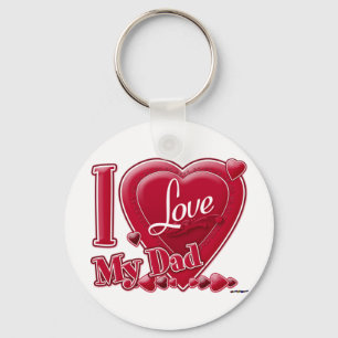 I Love My Dad red - heart Key Ring