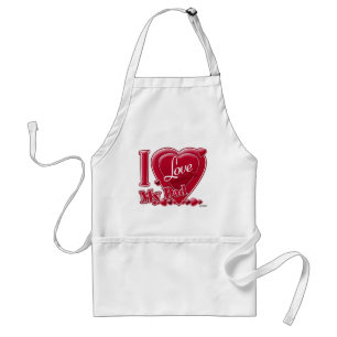 I Love My Dad red - heart Standard Apron