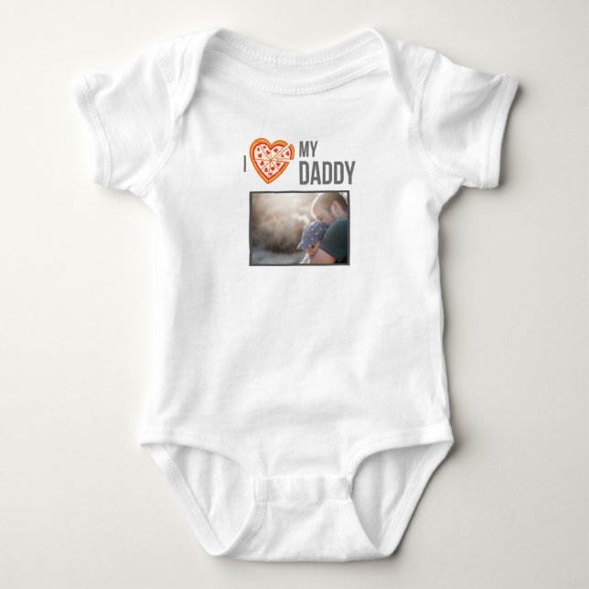 I LOVE MY DADDY BABY CLOTHES CUSTOM PHOTO BABY BODYSUIT (Front)