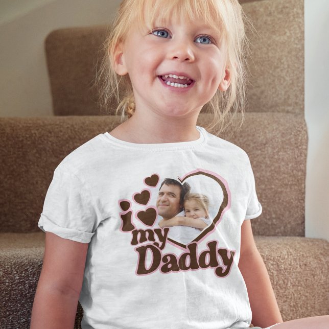 I Love My Daddy Daughter Pink Brown Photo Toddler T-Shirt (Creator Uploaded)