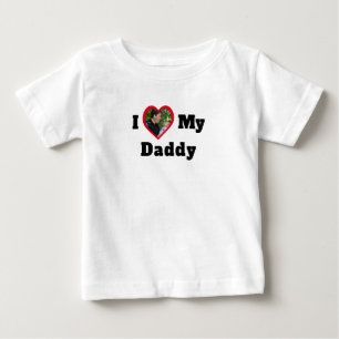 I Love My Daddy Fathers Photo Text Valentines Day Baby T-Shirt