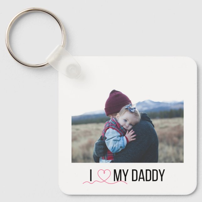I LOVE MY DADDY KEYCHAIN 2 PHOTO CUSTOM (Front)