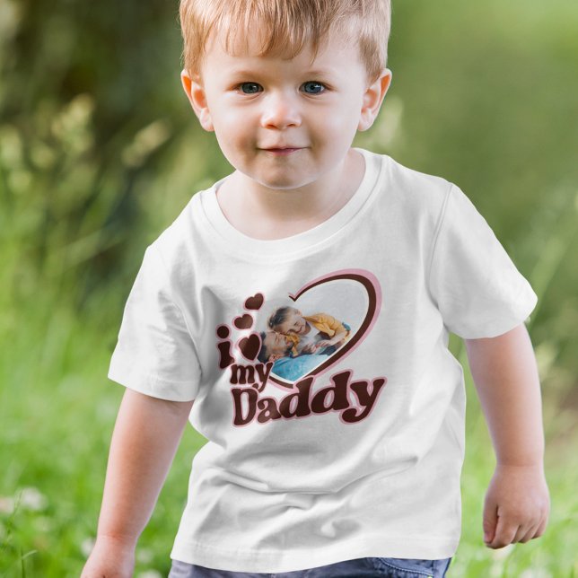 I Love My Daddy Pink Brown Photo  Toddler T-Shirt (Creator Uploaded)
