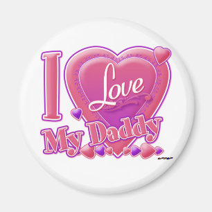 I Love My Daddy pink/purple - heart Magnet