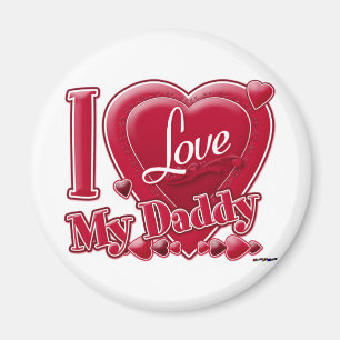 I Love My Daddy red - heart Magnet