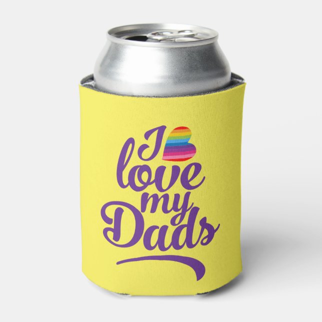 I Love My Dads - LGBTQ Father's Day Pride Can Cooler (Can Front)
