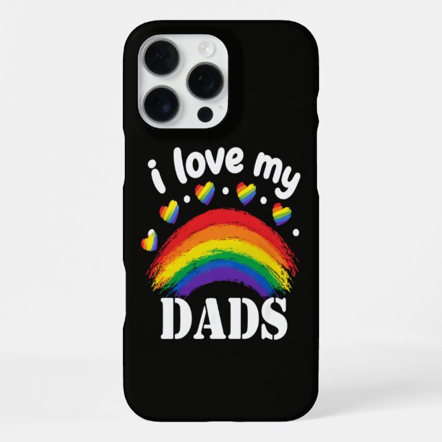 I Love My Dads Rainbow Pride iPhone Case (Back)