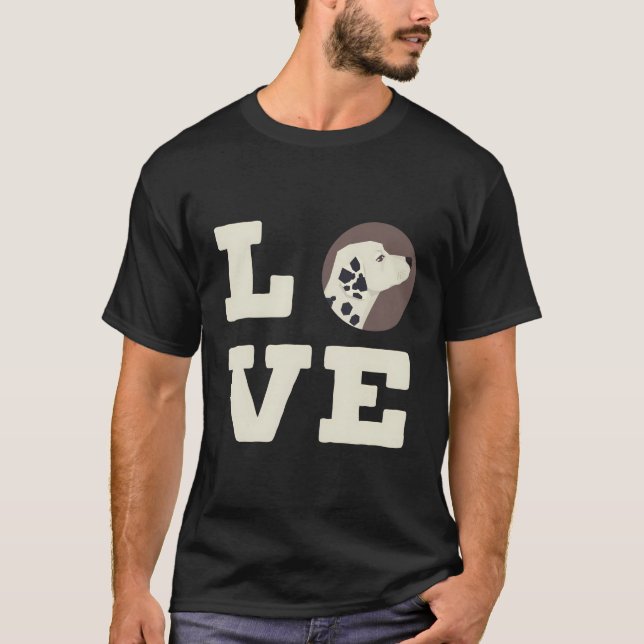 I Love My Dalmatian Cute Dog Lover Winter T-Shirt (Front)