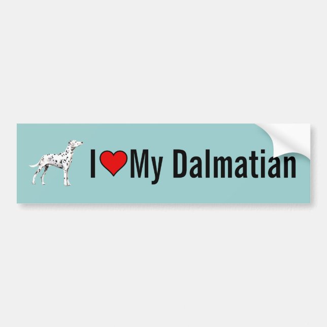 I Love My Dalmatian Dog Bumper Sticker (Front)