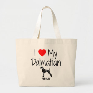 I Love My Dalmatian Dog Large Tote Bag