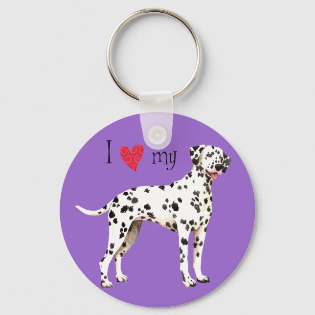 I Love my Dalmatian Key Ring (Front)