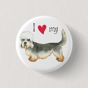 I Love my Dandie Dinmont Terrier 3 Cm Round Badge