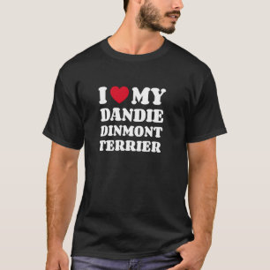 I Love My Dandie Dinmont Terrier Dog Owner Heart T-Shirt