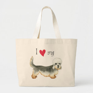 I Love my Dandie Dinmont Terrier Large Tote Bag