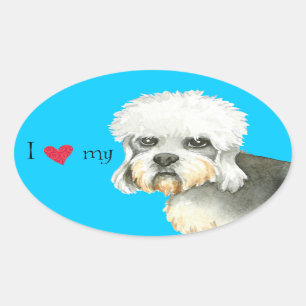 I Love my Dandie Dinmont Terrier Oval Sticker