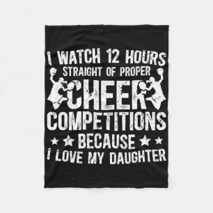 I Love My Daughter Cheer Dad Of A Cheerleader Fath Fleece Blanket