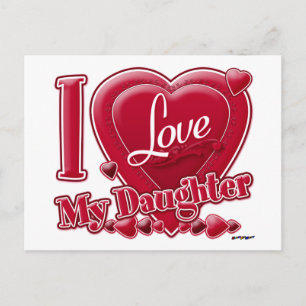 I Love My Daughter red - heart Postcard
