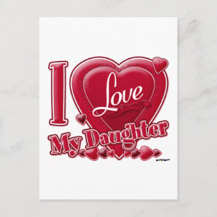 I Love My Daughter red - heart Postcard