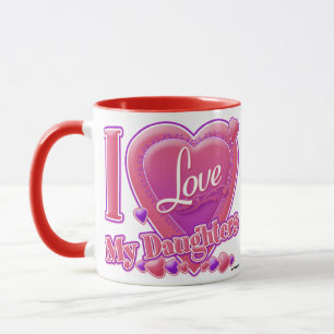 I Love My Daughters pink/purple - heart Mug