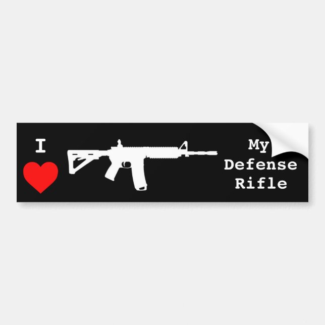 I Love My Defence Rifle Bumper Sticker (Front)