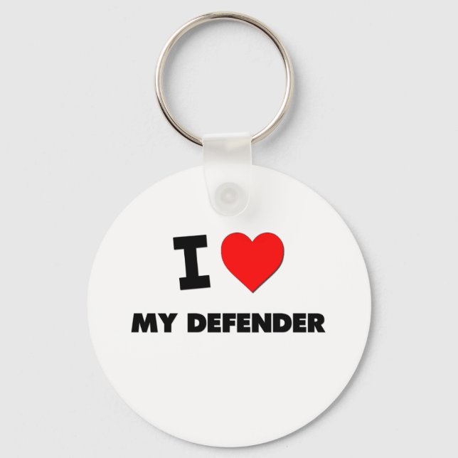 I Love My Defender Key Ring (Front)