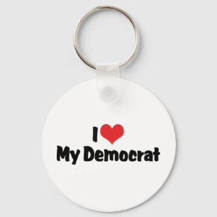 I Love My Democrat Keychain