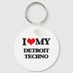 I Love My DETROIT TECHNO Key Ring