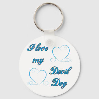 I Love My Devil Dog Key Ring