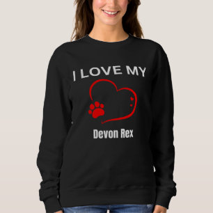 I love my devon rex breed cat Cat Sweatshirt