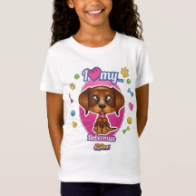 I Love My Doberman Apparel (Red Doberman)