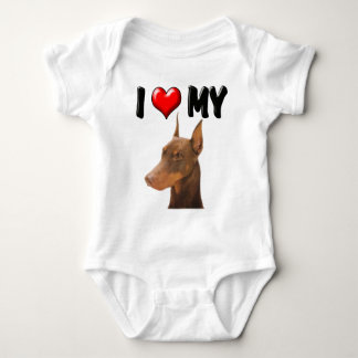 I Love My Doberman Baby Bodysuit