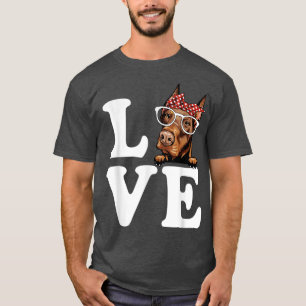 I Love My Doberman Bandanna Sunglasses Dog Lovers T-Shirt