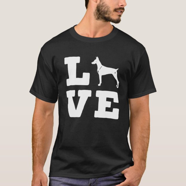 I Love My Doberman Cute Animal Dog T-Shirt (Front)