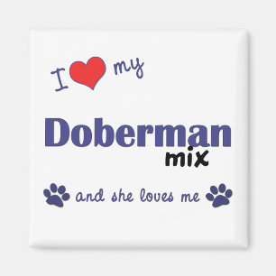 I Love My Doberman Mix (Female Dog) Magnet