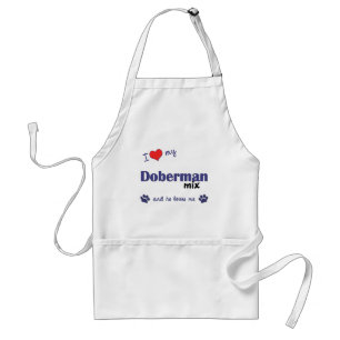 I Love My Doberman Mix (Male Dog) Standard Apron