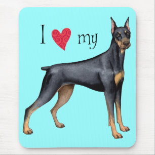 I Love my Doberman Mouse Pad