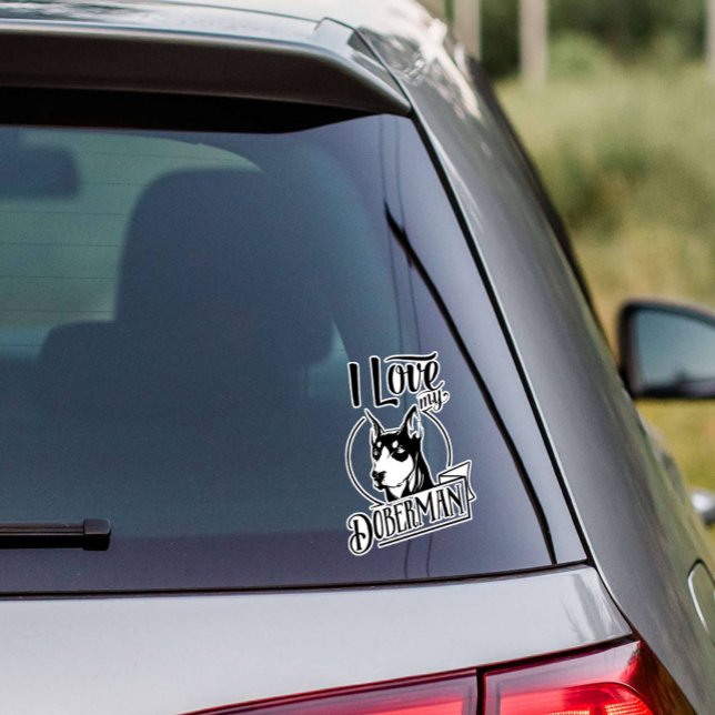 I Love My Doberman Vinyl Sticker (Creator Uploaded)