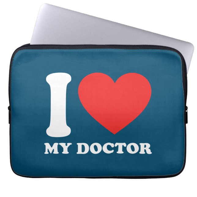 I Love My Doctor Laptop Sleeve (Front)