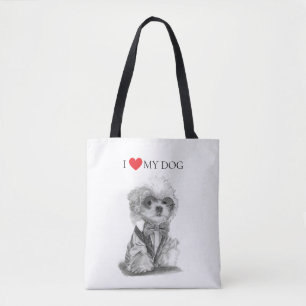I love my dog Bichon frisé Tote Bag