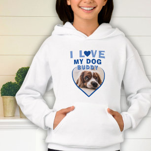 I love my Dog Blue Heart Photo Pet Name 