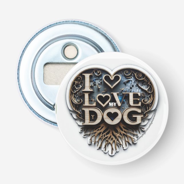 I LOVE MY DOG    BOTTLE OPENER (Front)