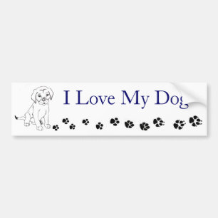 I love my Dog Bumper Sticker