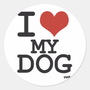 I love my dog classic round sticker