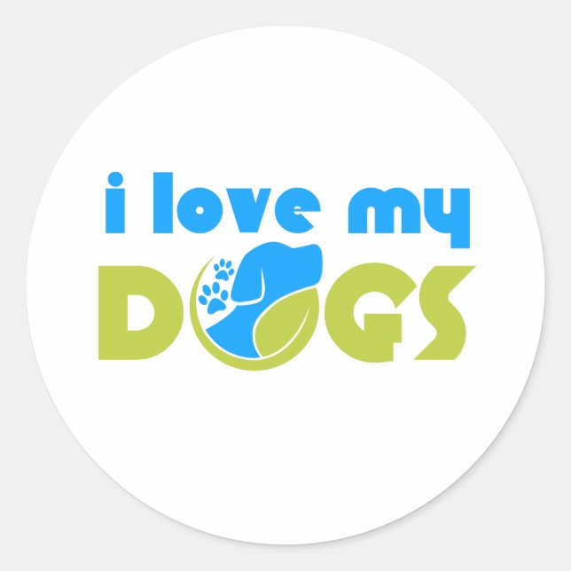 i love my dog classic round sticker (Front)